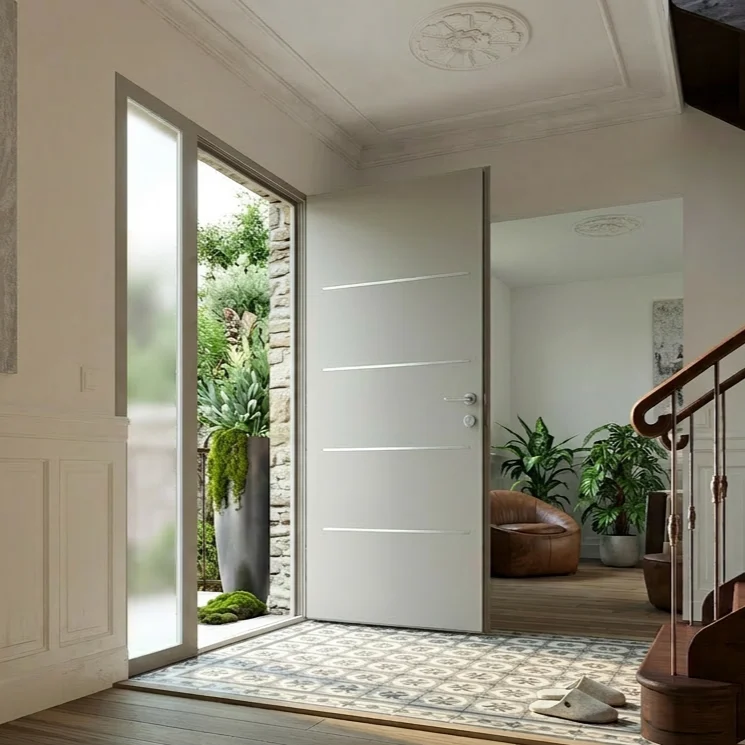 LIAM - Décoration Alu à Coller Porte 750x13 mm en Inox Brossé- Tous types de portes – Image 4