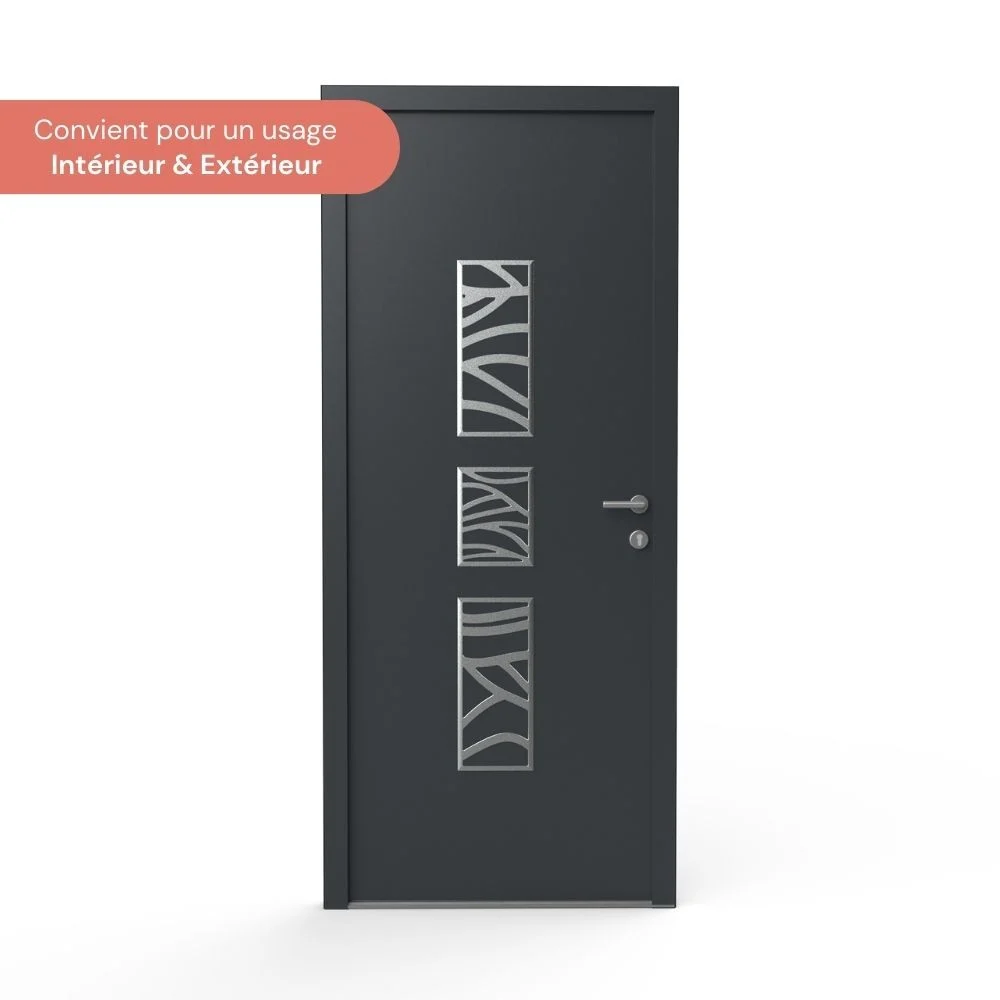 JADE - Décor de porte alu inox - Décoration porte intérieure et porte d'entrée