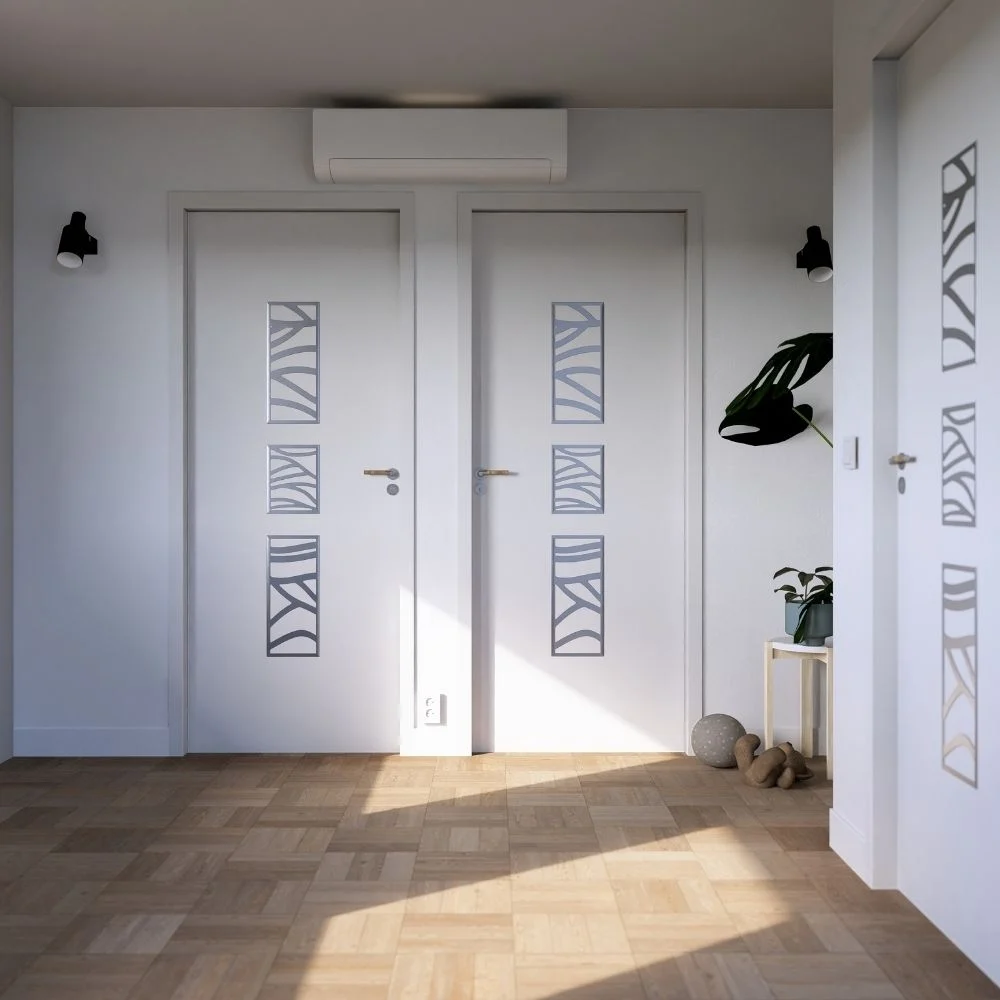 JADE - Décor de porte alu inox - Décoration porte intérieure et porte d'entrée