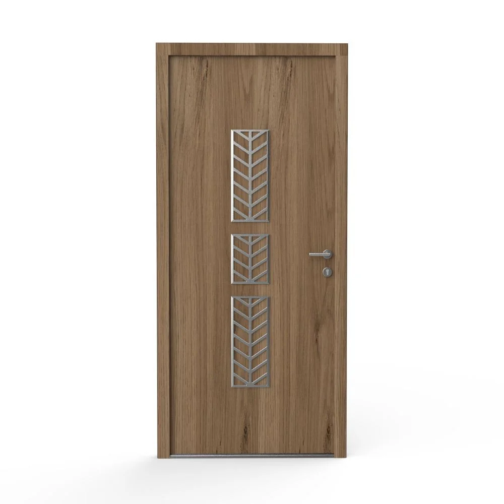 OREL - Insert alu inox porte - Décoration porte d'entrée - alu inox