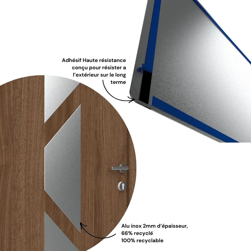 KYRO - Déco géométrique porte - Alu inox pour porte intérieure et porte d'entrée – Image 4