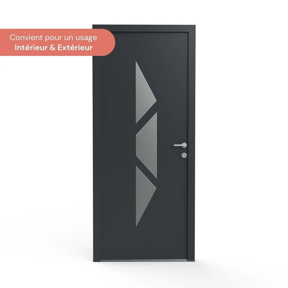 KYRO - Déco géométrique porte - Alu inox pour porte intérieure et porte d'entrée