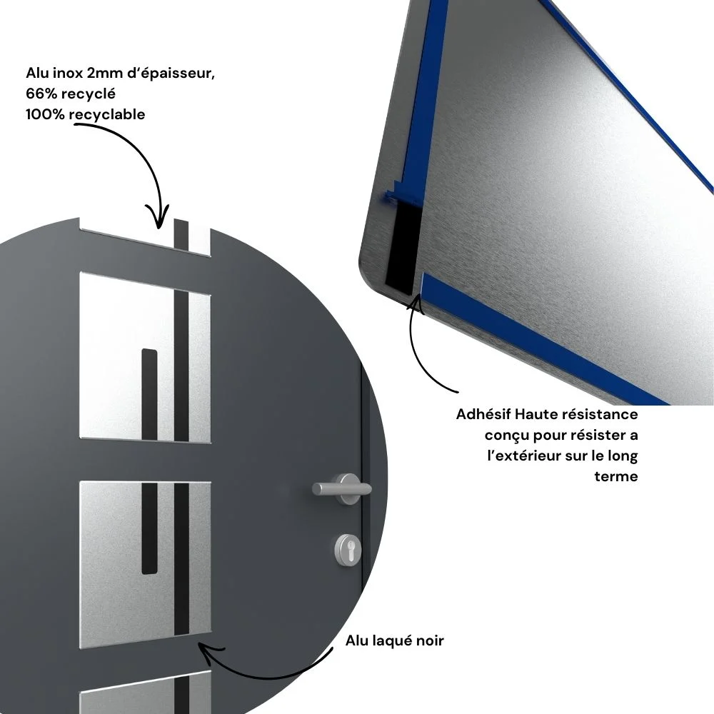 IIZII DECOR POUR PORTE ALU INOX MAEL