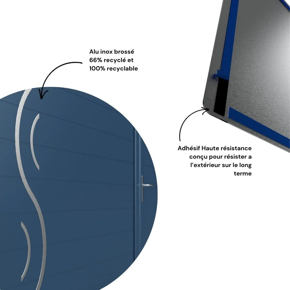 LUNAÏ - Décoration en inox brossé pour portail - Décor portail pvc ou alu – Image 4