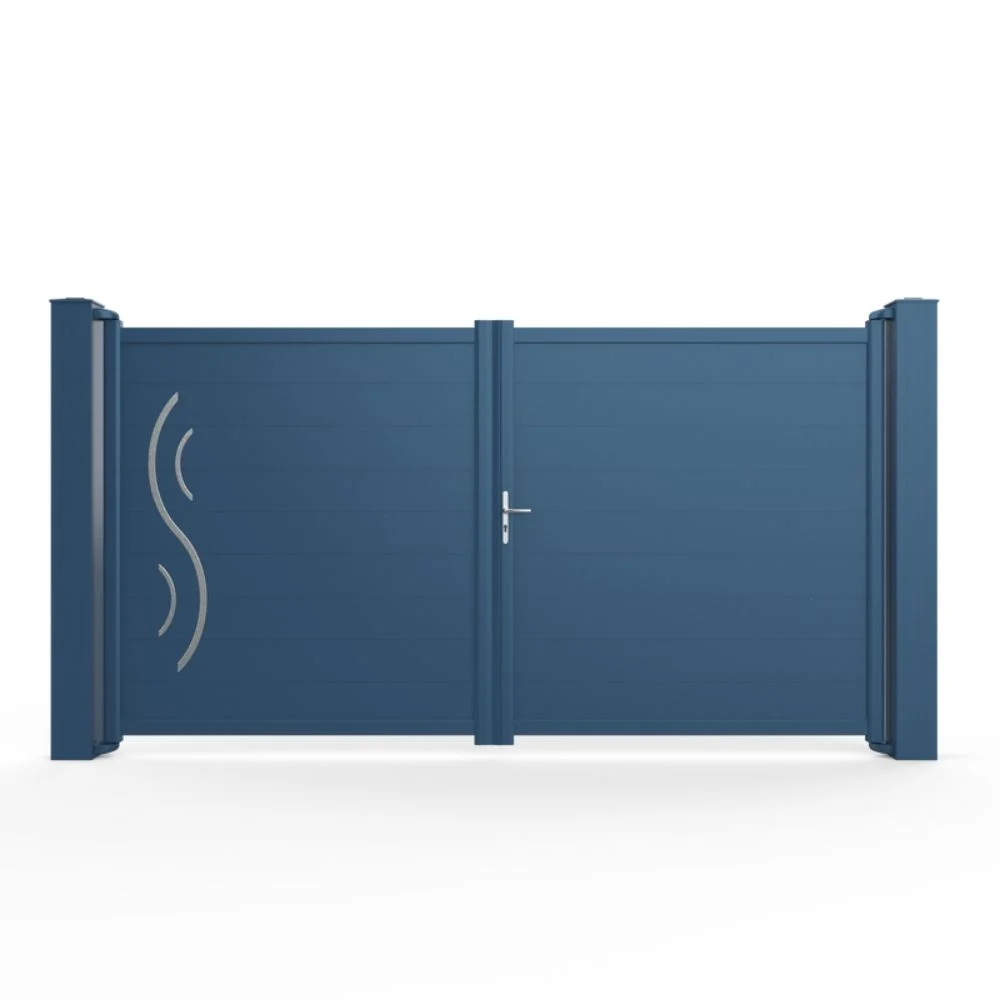LUNAÏ - Décoration en inox brossé pour portail - Décor portail pvc ou alu
