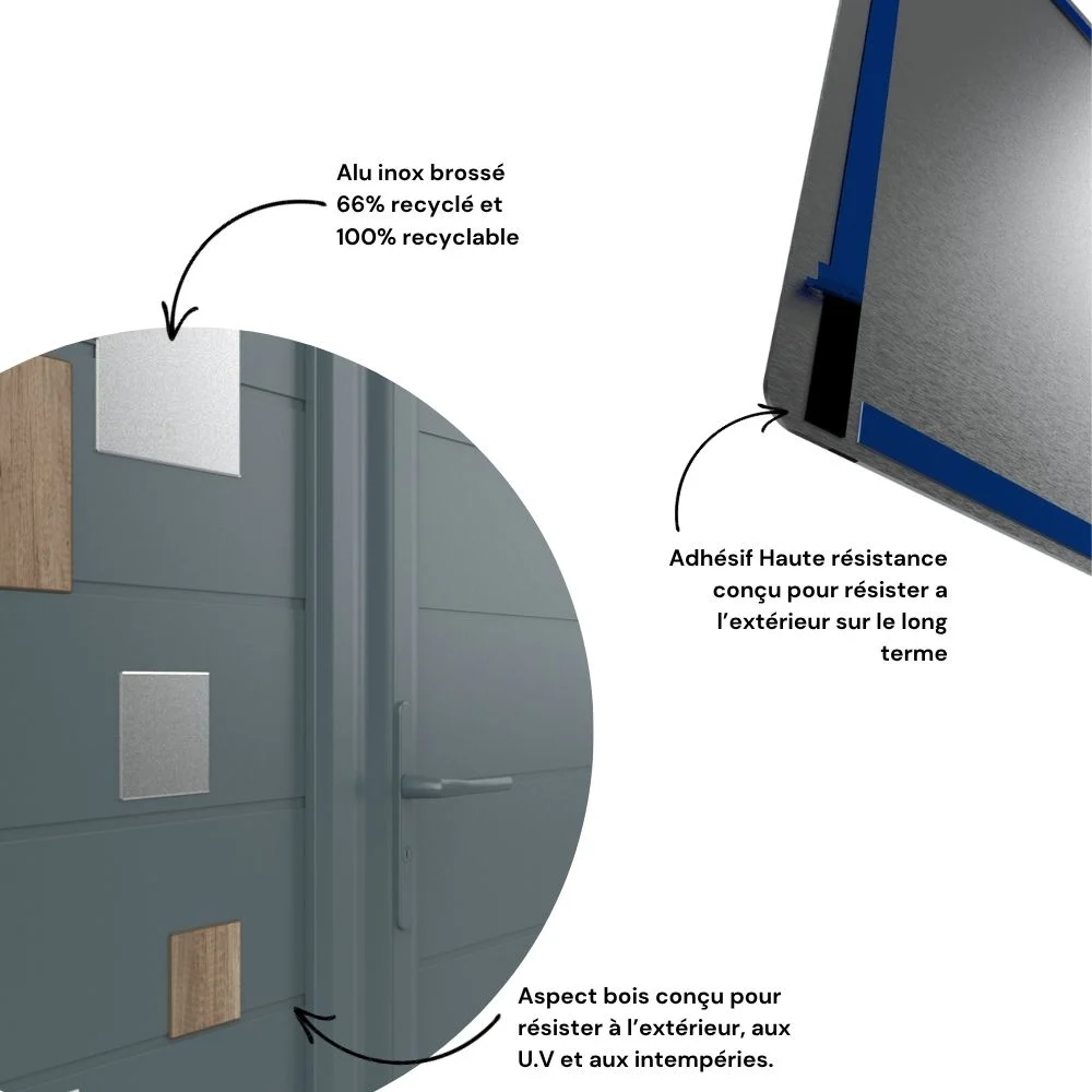 SYLEOS - Élément décoratif en alu inox brossé à coller - pour portail extérieur – Image 4