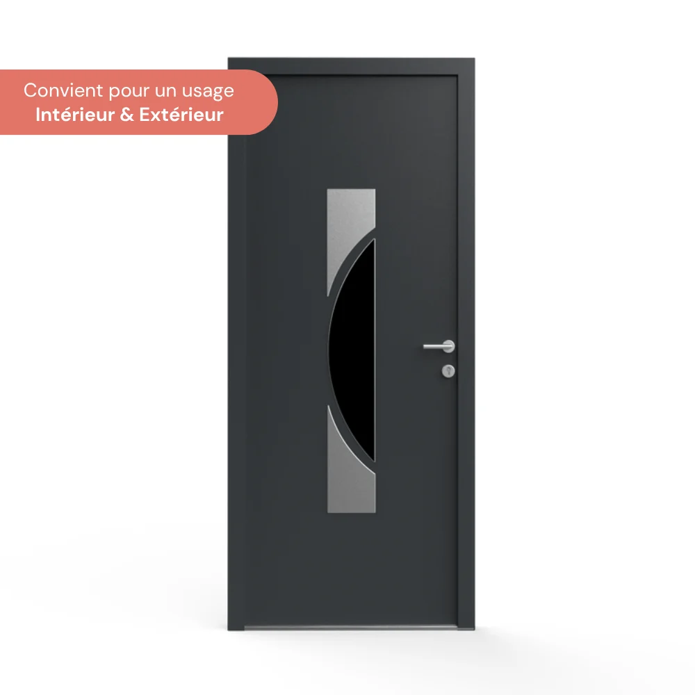 ELIX - Décor alu brossé pour porte d’entrée ou intérieure – Design moderne et lumineux