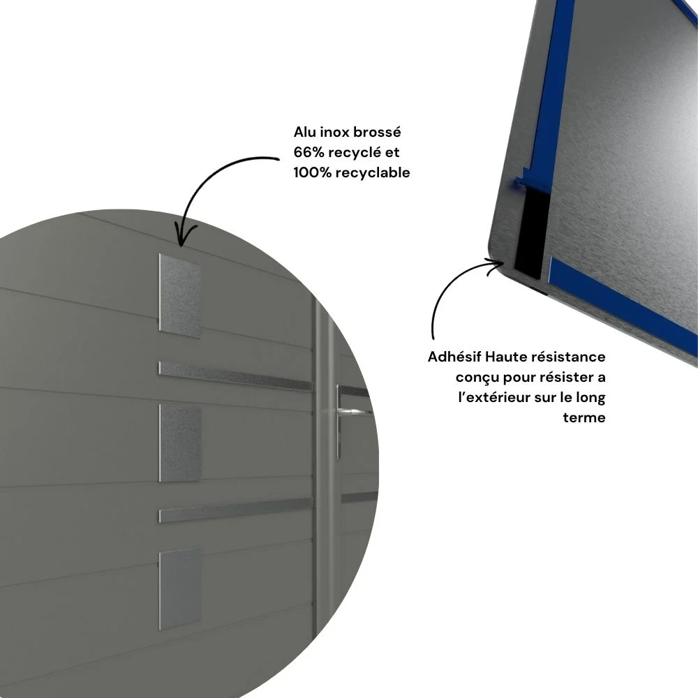 NEVALEIS – Décor inox brossé à coller pour portail design - Élément décoratif pour portail – Image 4