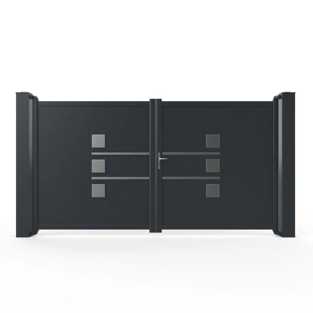 NEVALEIS – Décor inox brossé à coller pour portail design - Élément décoratif pour portail