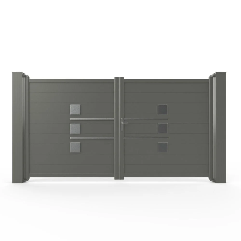 NEVALEIS – Décor inox brossé à coller pour portail design - Élément décoratif pour portail