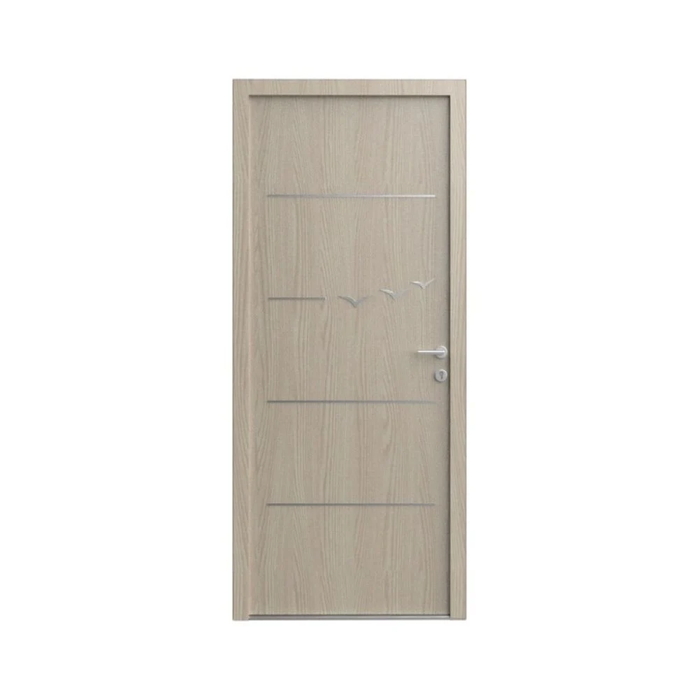 LINEA OISEAUX - Décoration pour porte d’entrée moderne - Décoration extérieure oiseaux - Alu inox