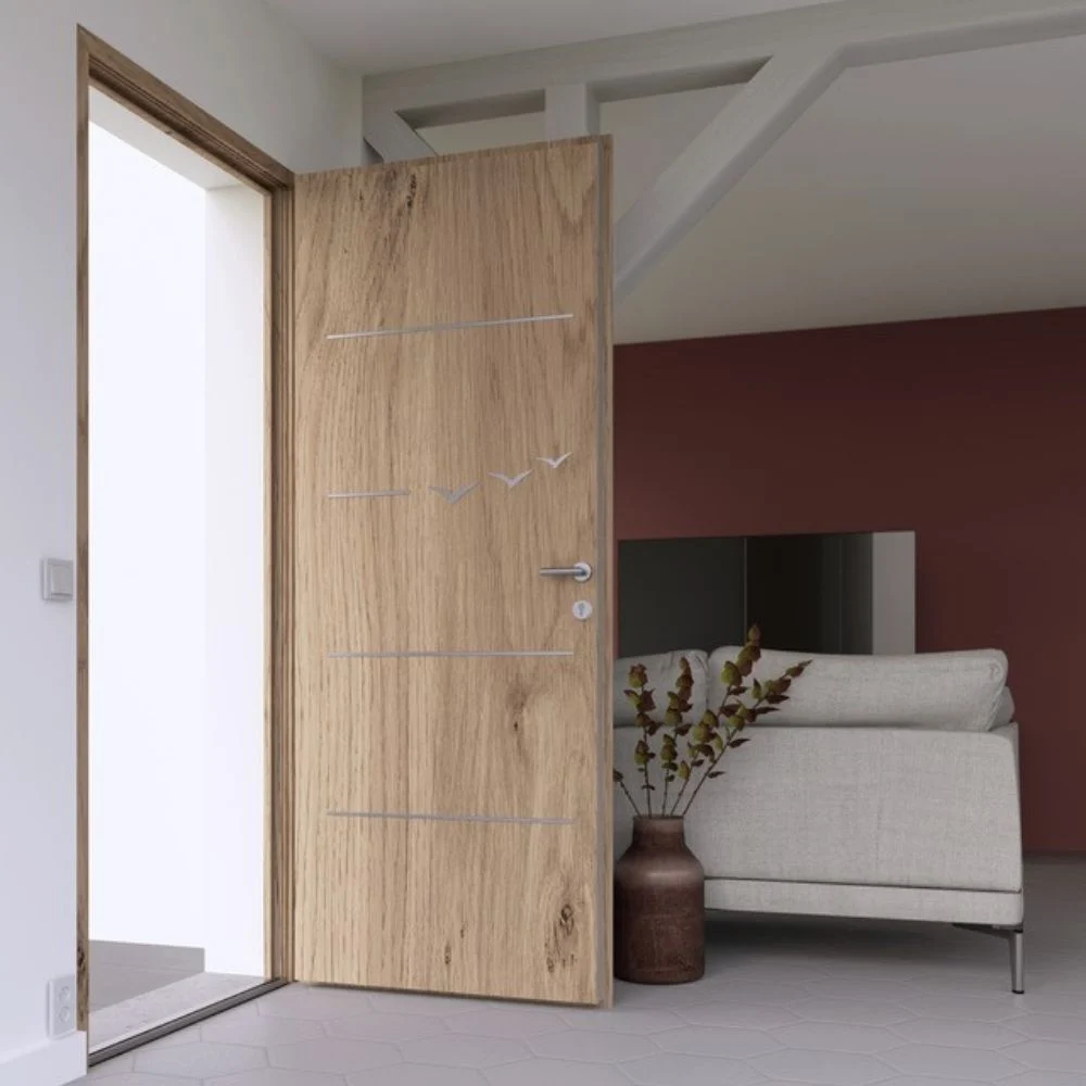 LINEA OISEAUX - Décoration pour porte d’entrée moderne - Décoration extérieure oiseaux - Alu inox – Image 3