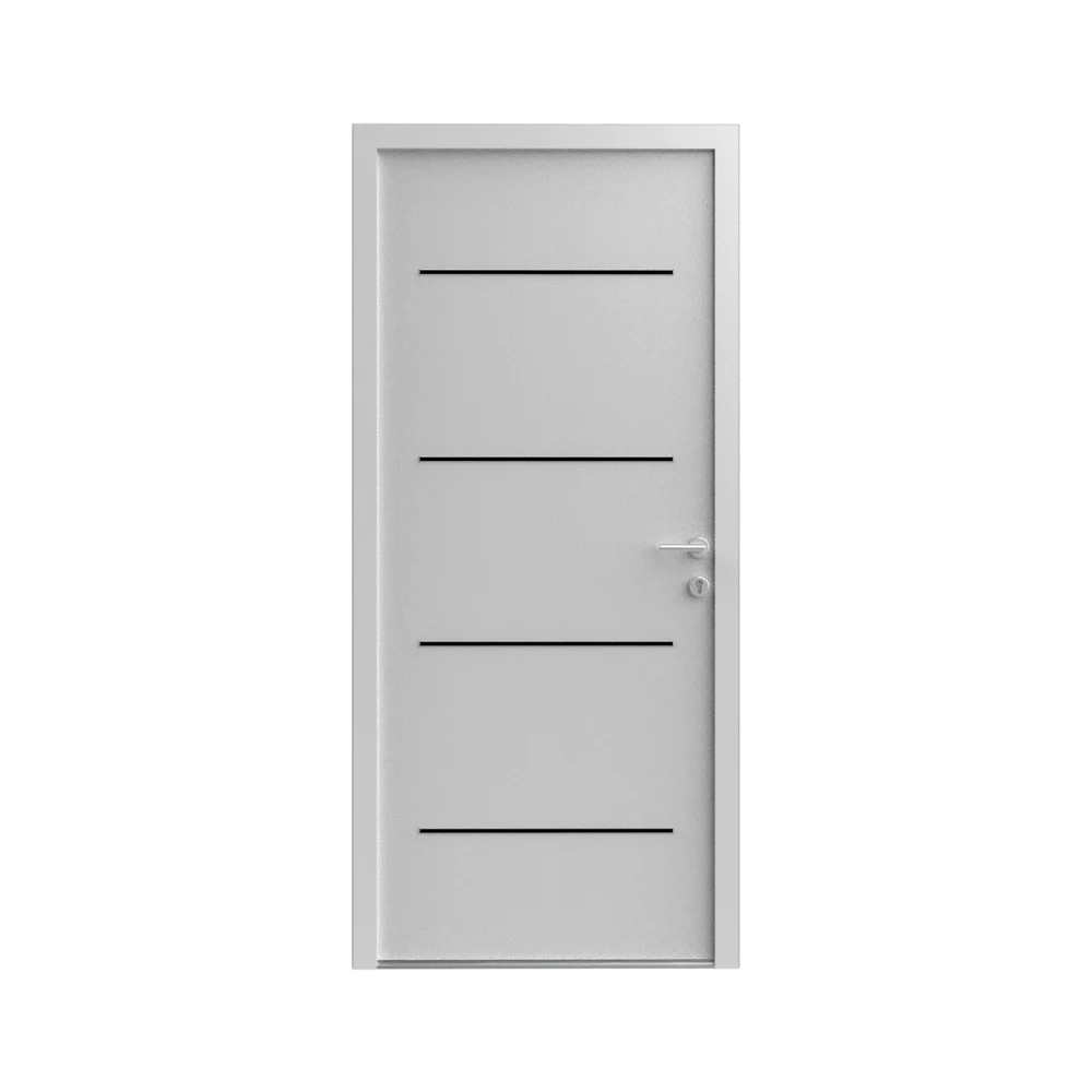 ANIA - Kit déco pour porte - Baguettes aluminium laqué noir bord brut