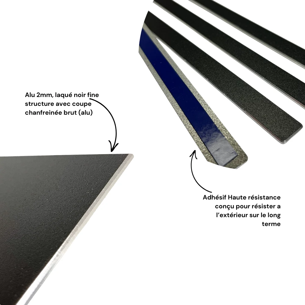 ANIA - Kit déco pour porte - Baguettes aluminium laqué noir bord brut – Image 4