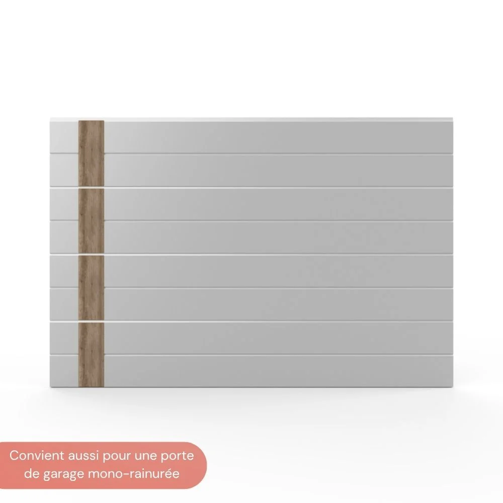 BASTIEN – Décor aspect bois naturel adhésif – Porte de garage sectionnelle, mono-rainurée