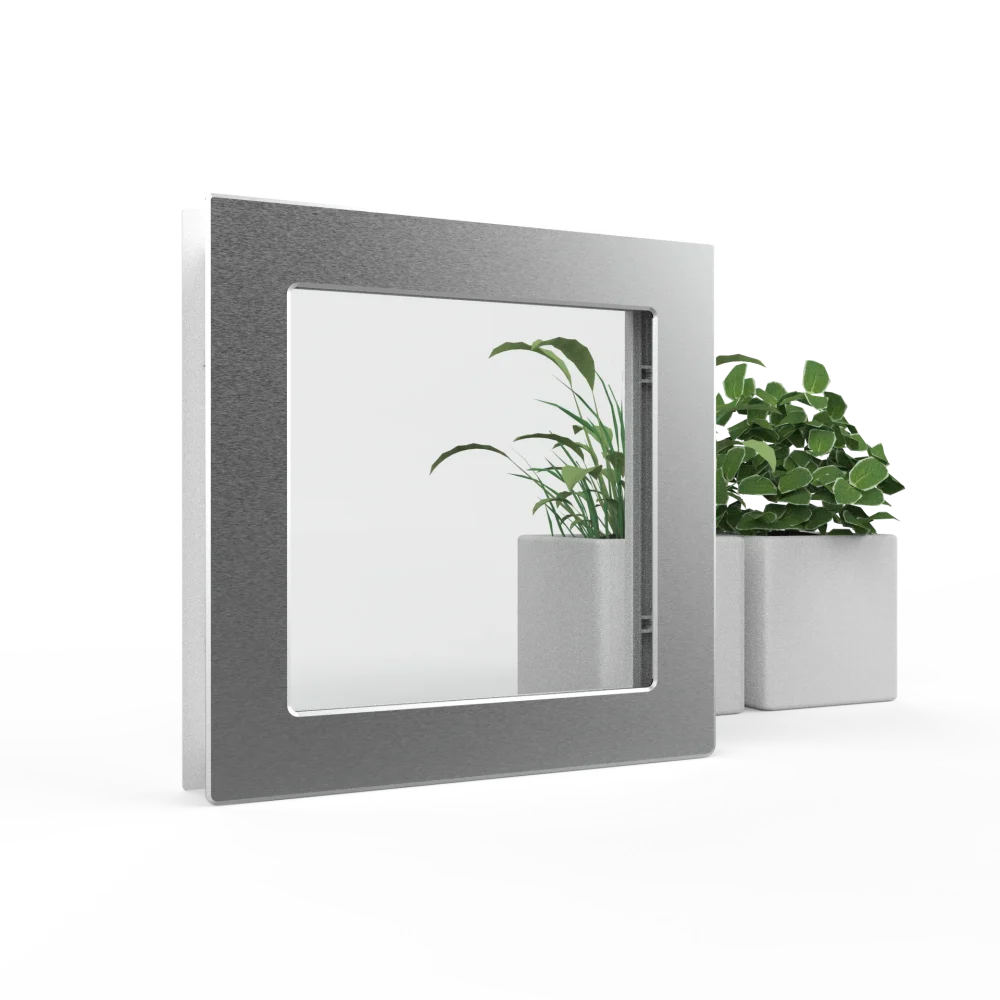 Lot de 4 hublots pour porte intérieure et garage – double vitrage verre clair, alu inox – panneaux 40 mm - Fin de serie