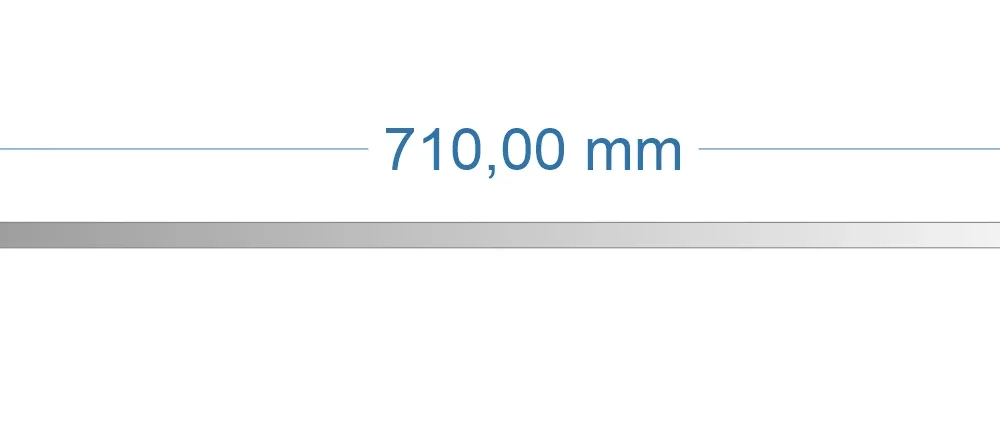 Baguette alu inox brossé 2mm - 710x15 mm - Vendue à l'unité